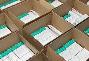 boxes filled with phone repair parts