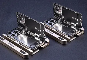 REFOX Mobile Phone Screen Repair Holder holding 2 phones on a dark background